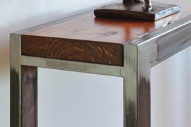 Reclaimed Wood Console Table Steel Furniture