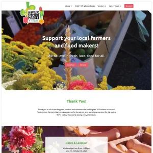 Arlington Farmers’ Market Website Design & Development